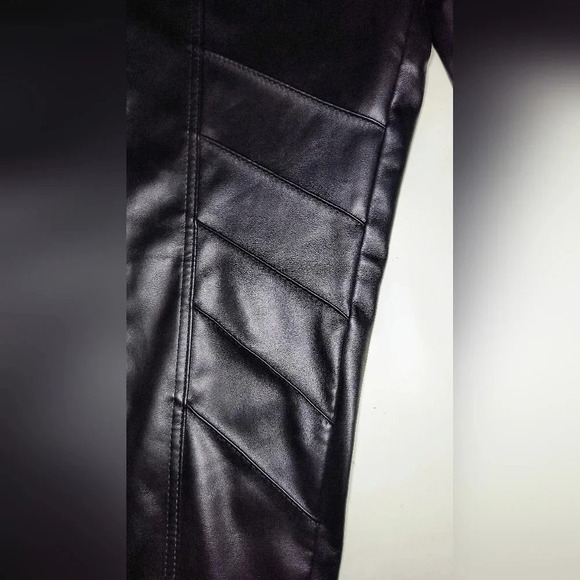 Women's Faux Leather Black Bikercore Goth Emo Sexy Pants, 32 - Picture 8 of 9